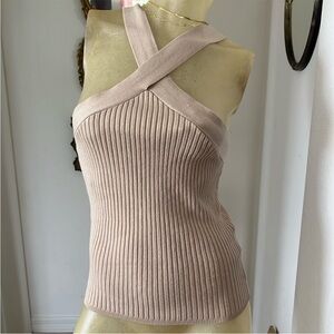Avec Les Filles Ribbed Knit Top large
